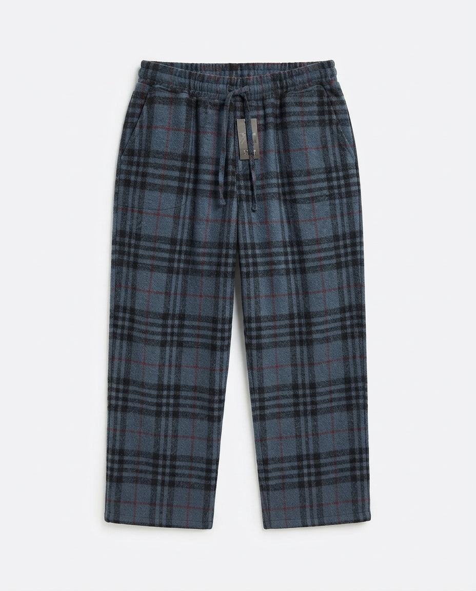 Men Woven Plaid Pant