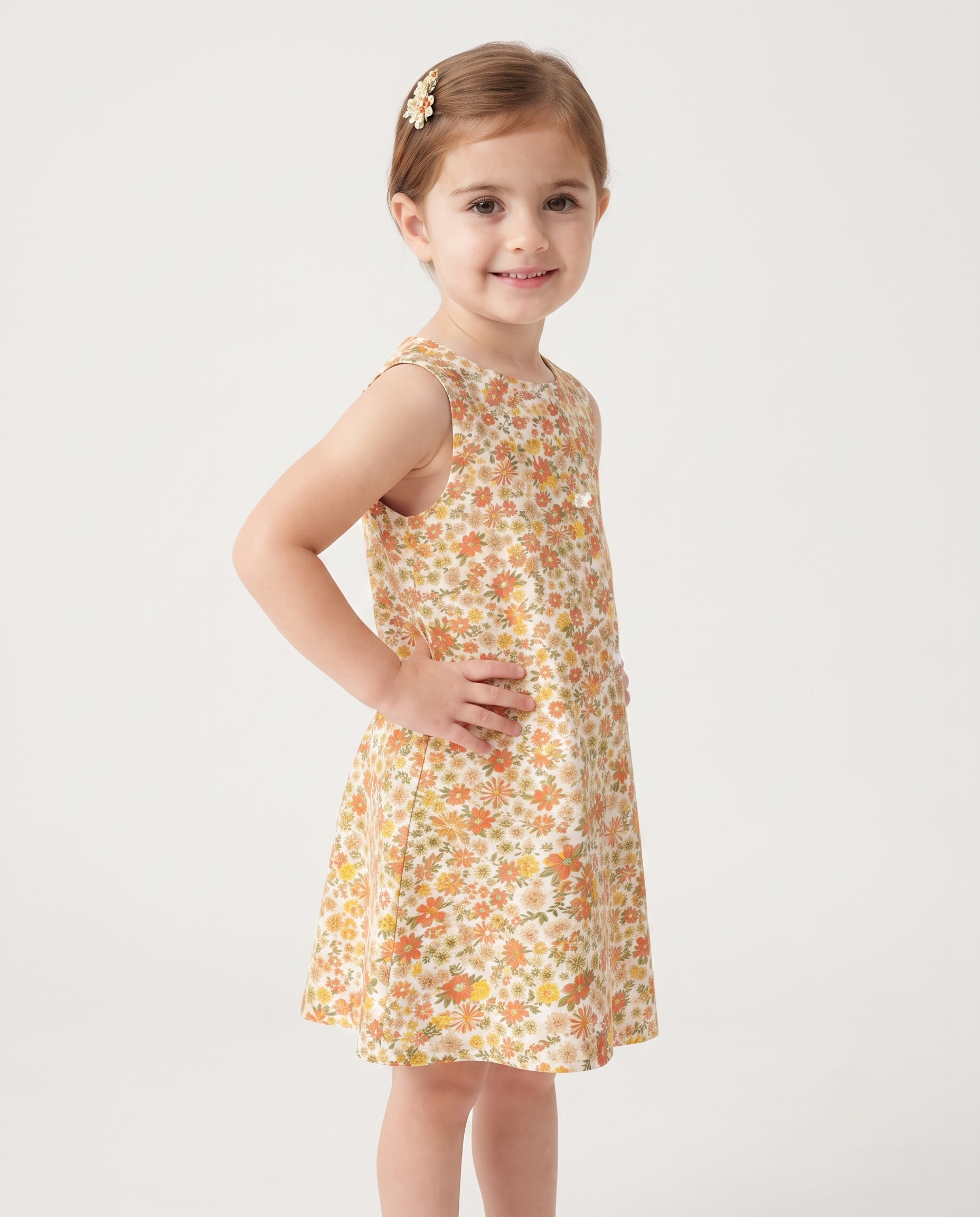 Girls Printed Sleevless Dress