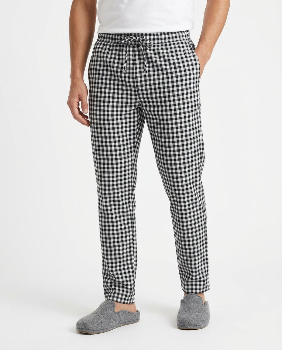Men Woven Plaid Pant