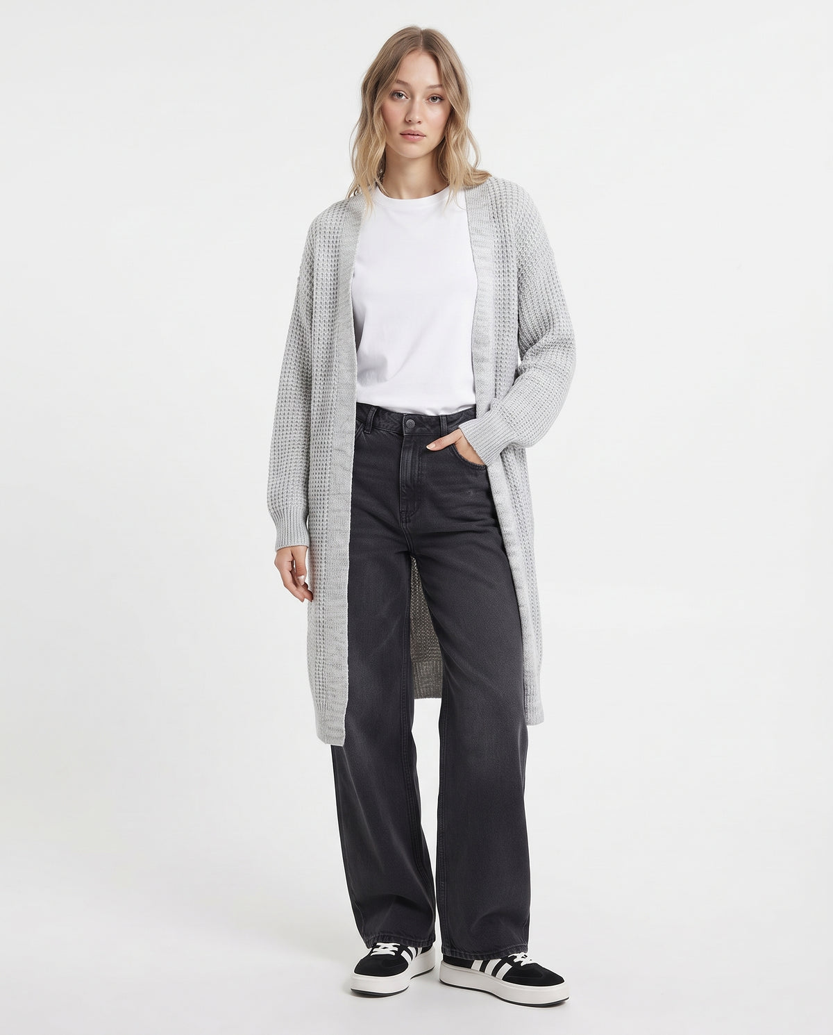 Women Plain Long Cardigan