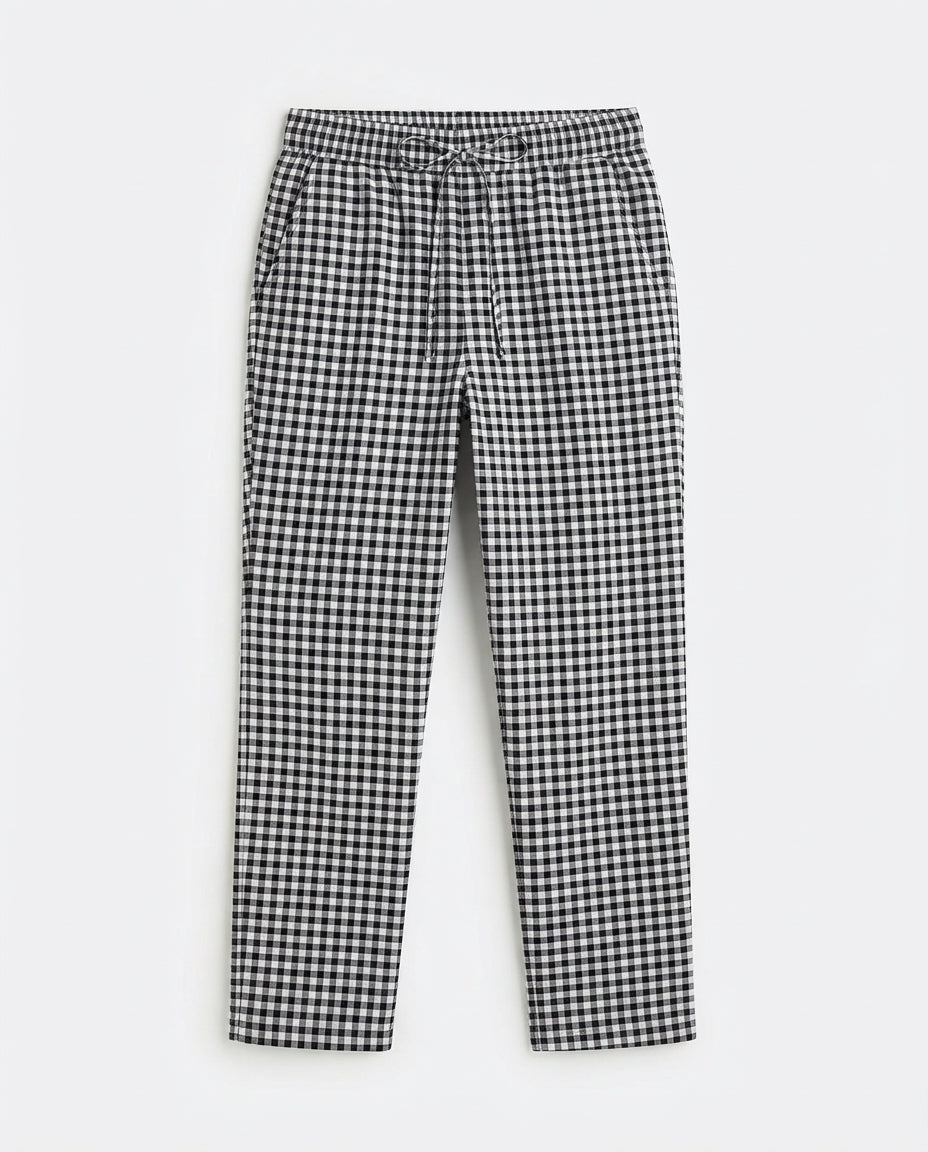 Men Woven Plaid Pant