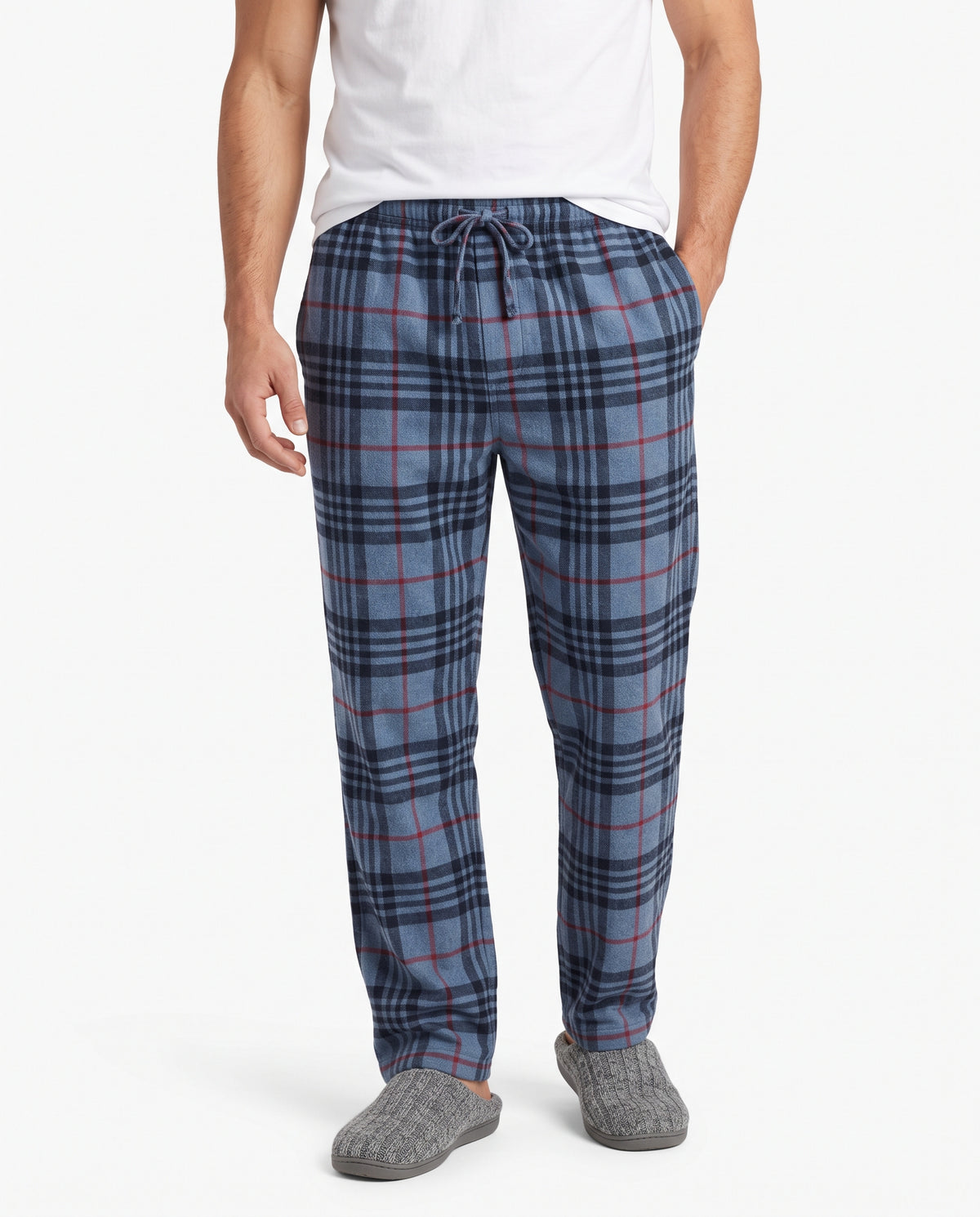 Men Woven Plaid Pant