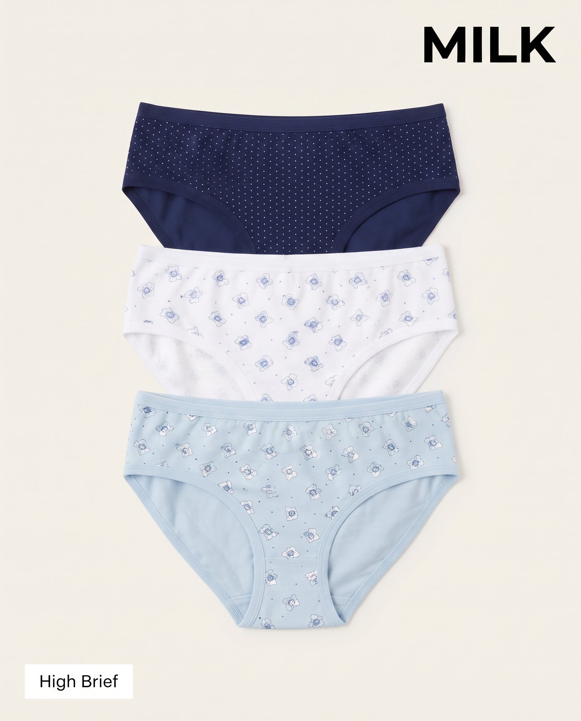 Women Underwear High Brief 3Pcs