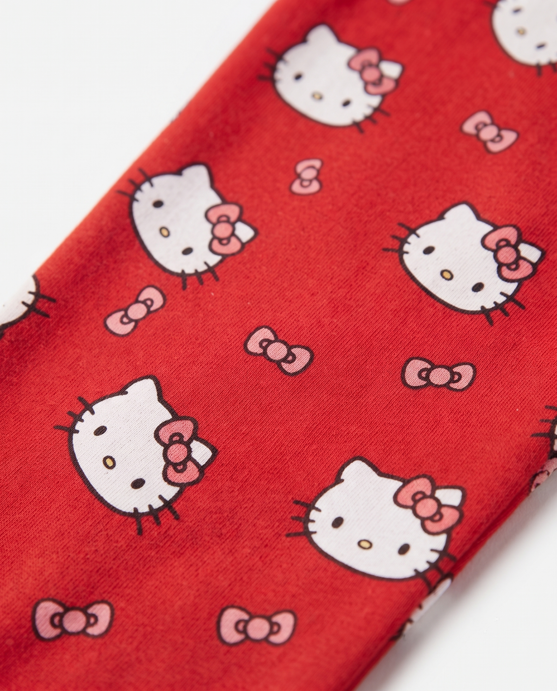 Girls Printed Kitty Half Sleeves Pyjama W/pant
