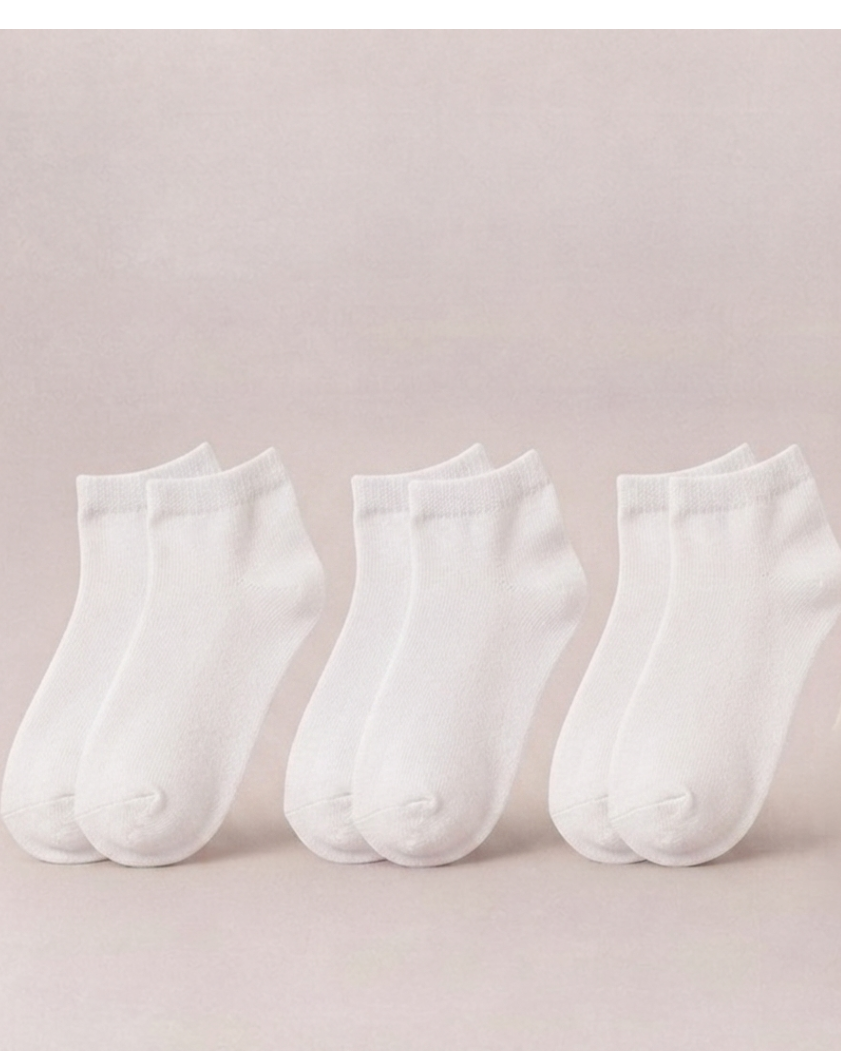 BOYS PLAIN COTTON SOCKS PACK 3PC
