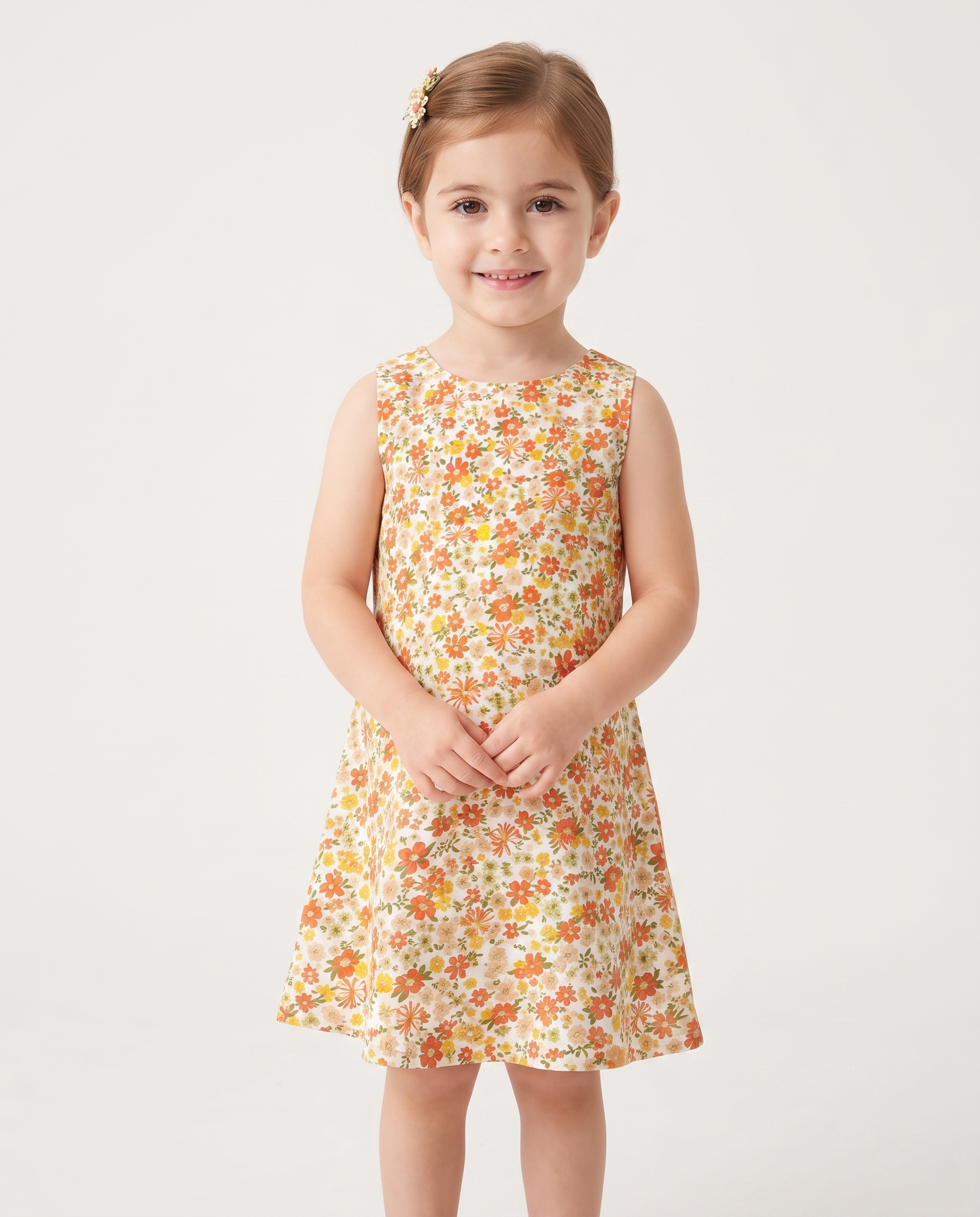 Girls Printed Sleevless Dress