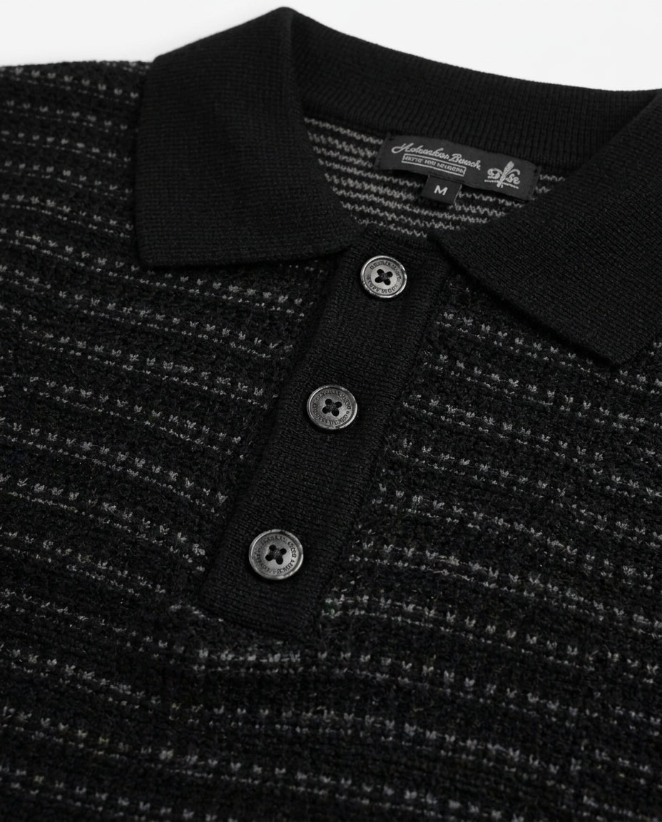 Men Jaqured Pullover W/Buttons