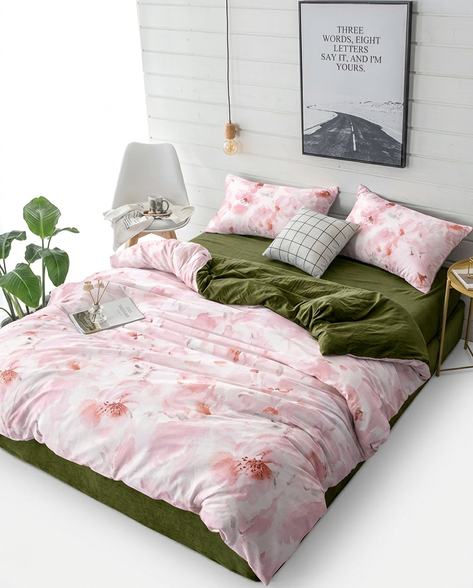 Double-Sided Fiber Quilt Set & Pillowcase