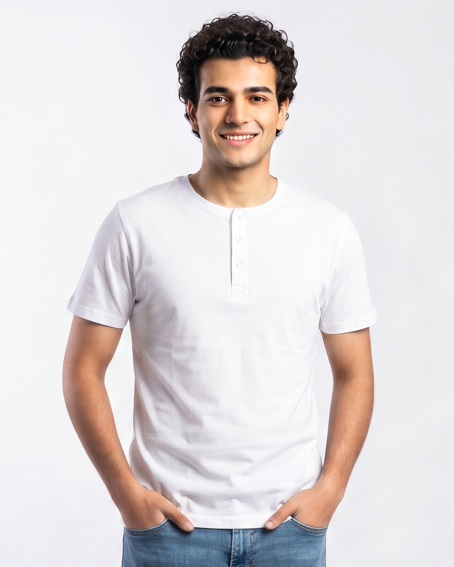 Men Plain Half Sleeves Jaqured T-shirt