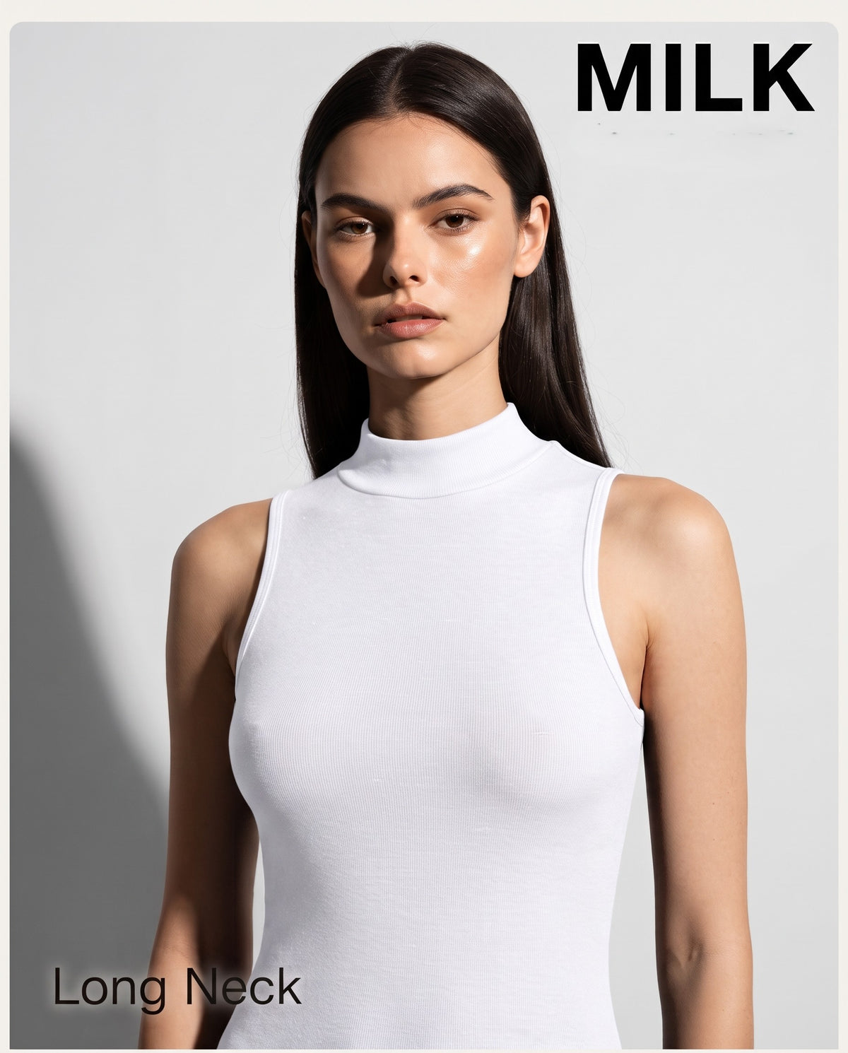Women Plain Cut T-Shirt W/Long Neck