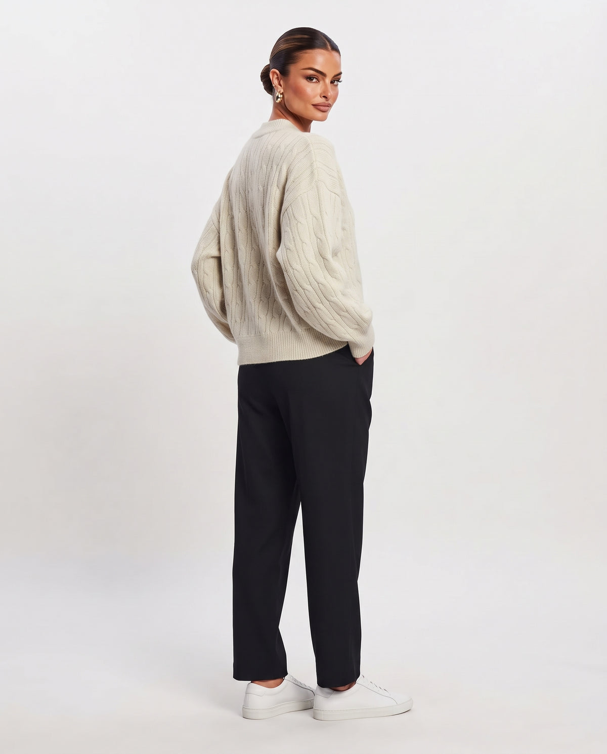 Women Stripped Mohair Pullover