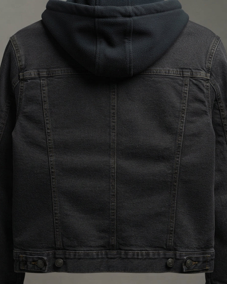 Men Hodded Jeans Jacket