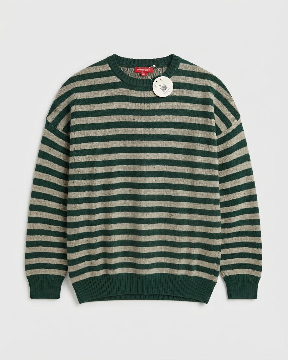 Men Stripped Pullover Round Neck