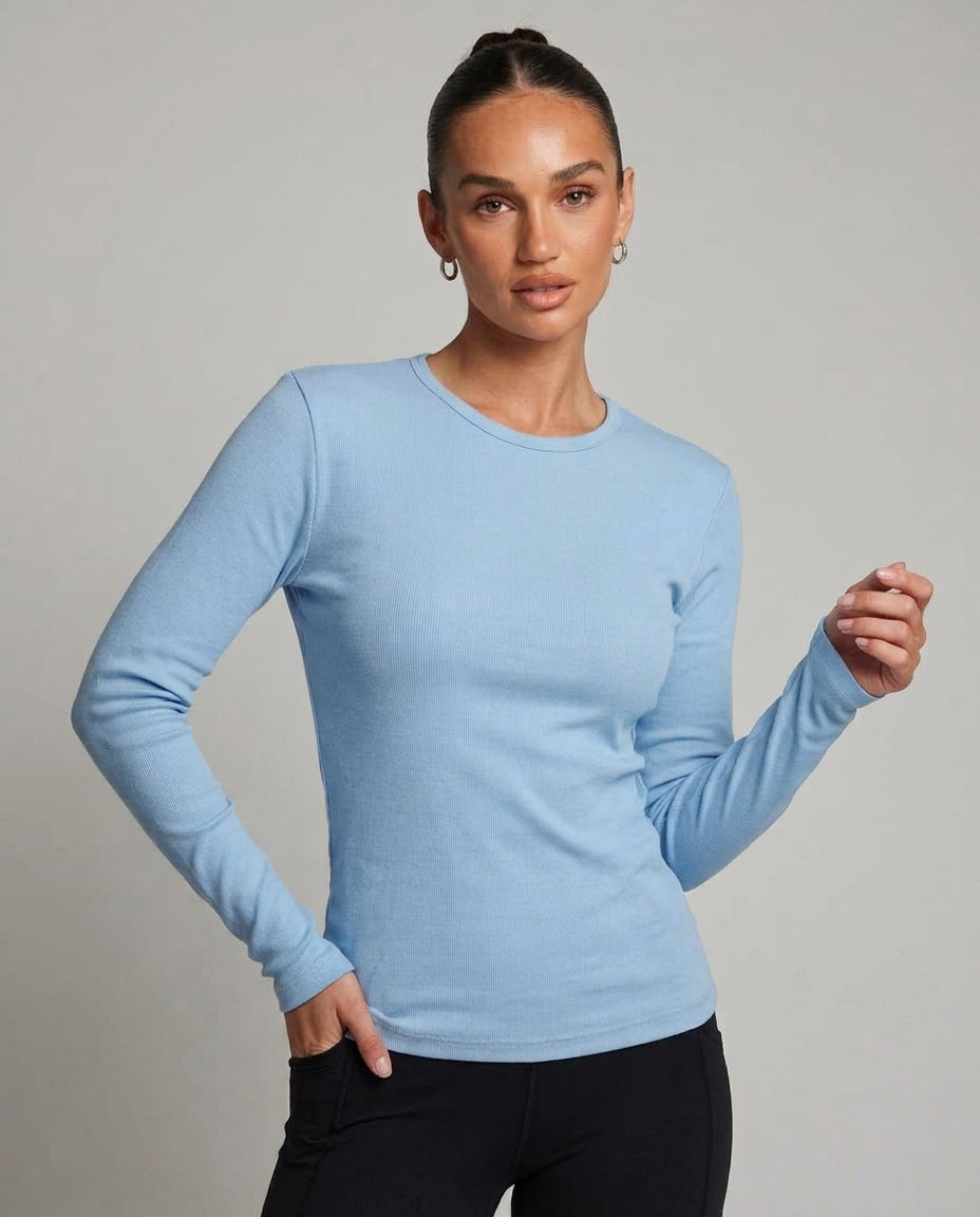 Women Plain Long Sleeves Basic T-shirt