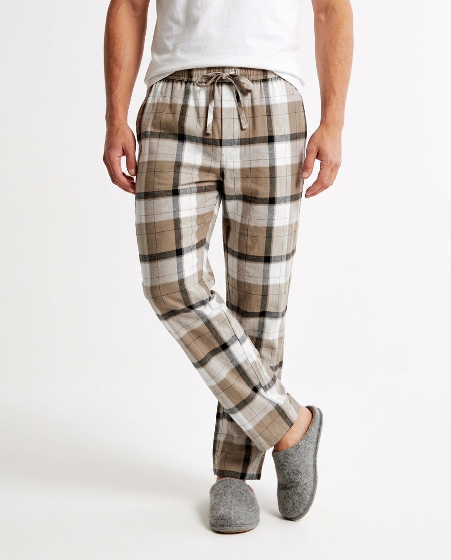 Men Woven Plaid Pant