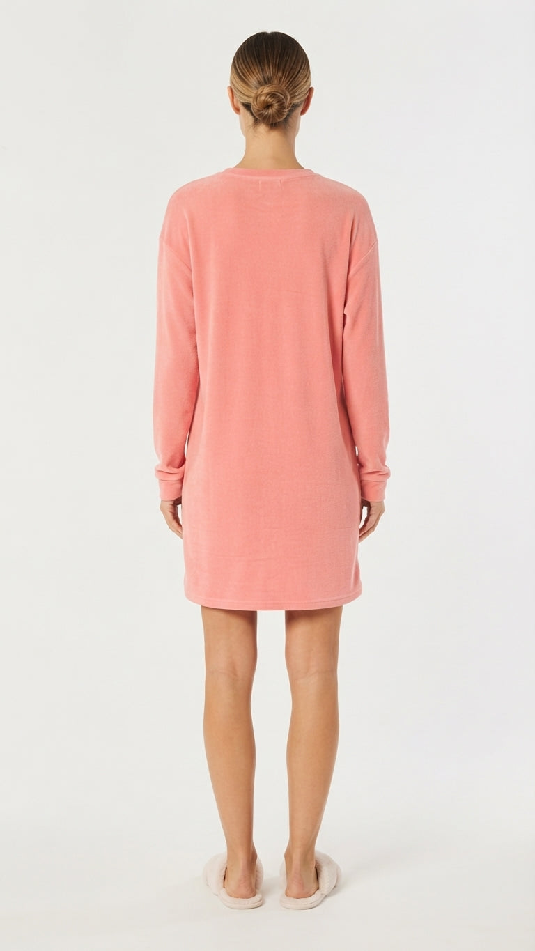 Women Plain Long Sleeves nightshirt