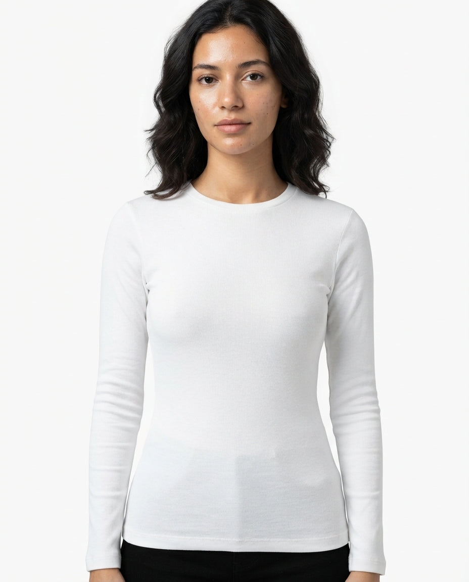 Women Plain Long Sleeves Basic T-shirt