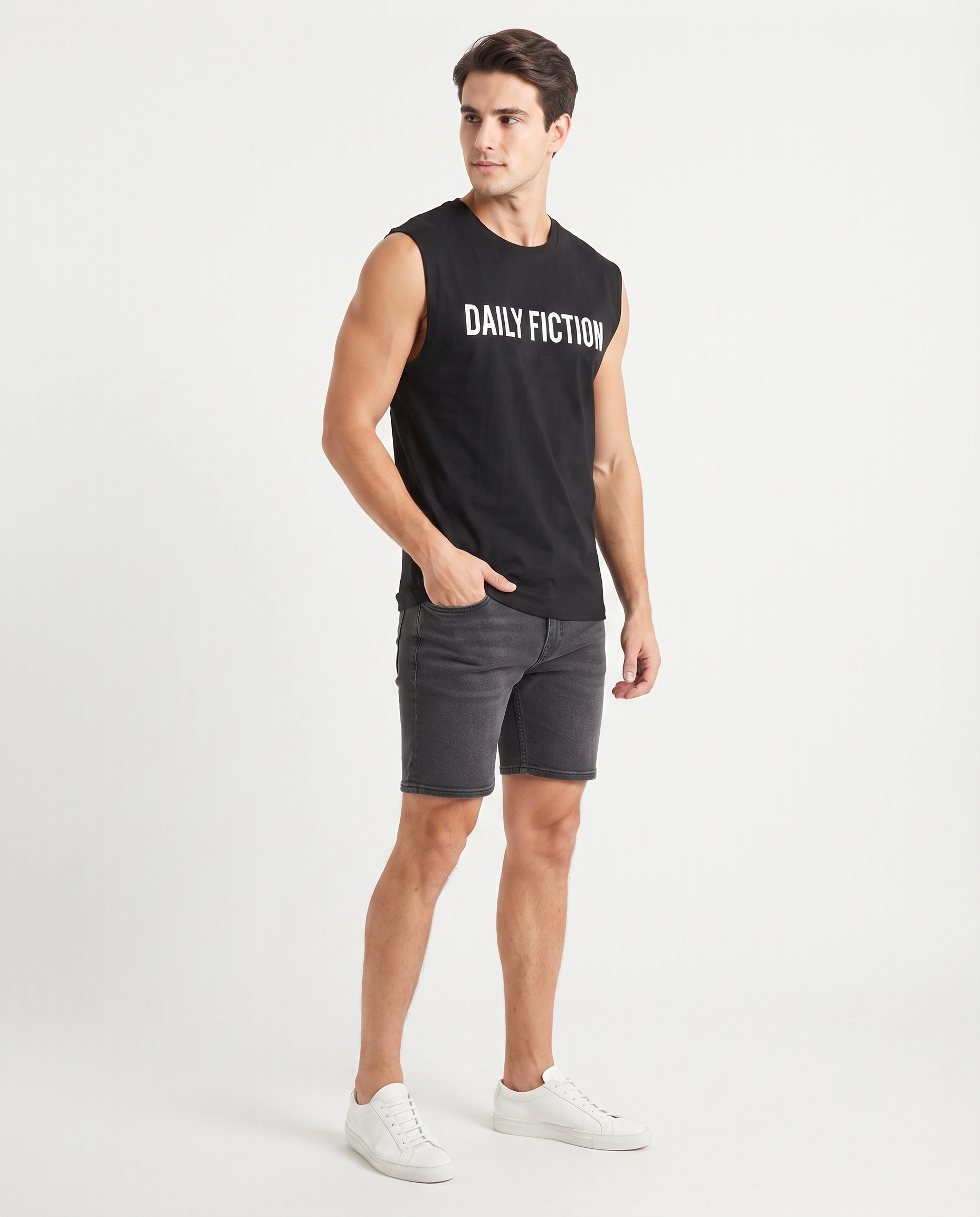 Men Printed Daily Fiction Cut T-shirt