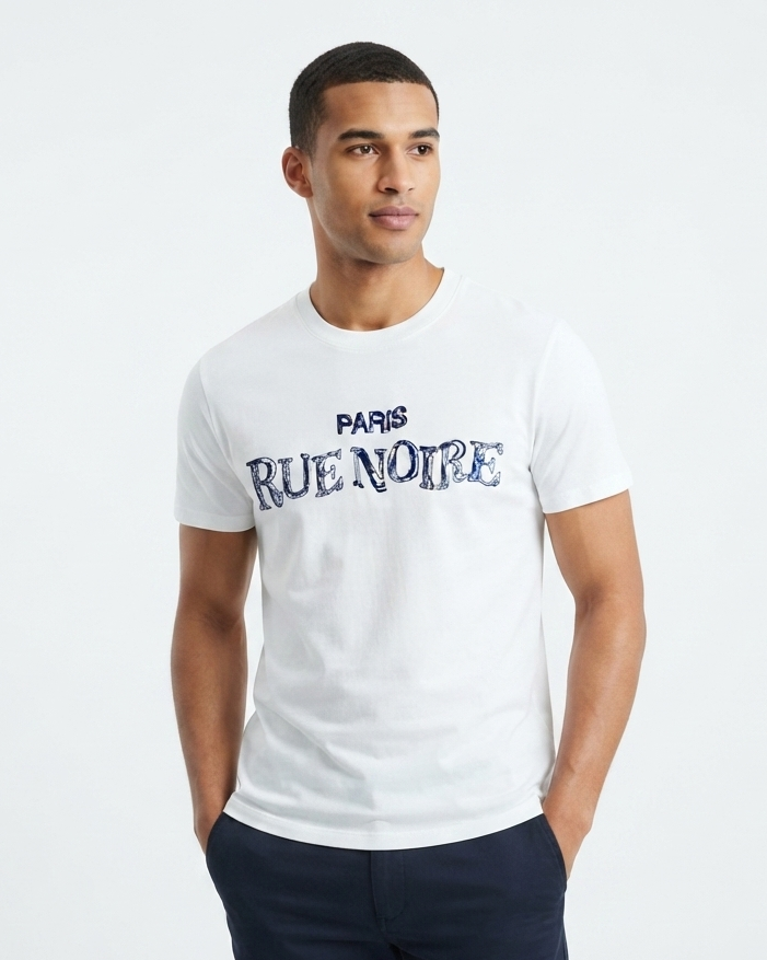 Men Printed Paris Half Sleeves T-shirt