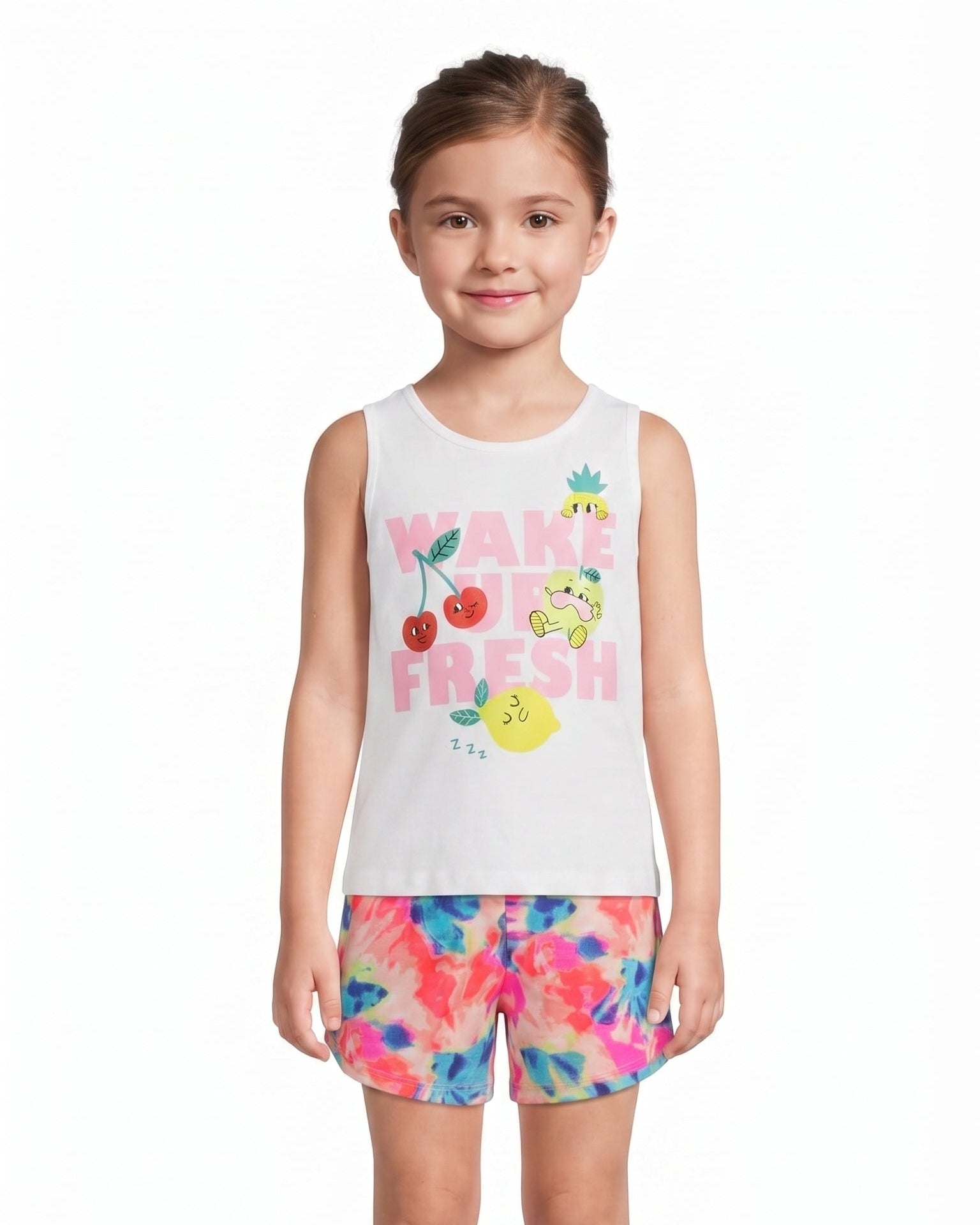 Girls Printed Sleeveles Pyjama W/Short