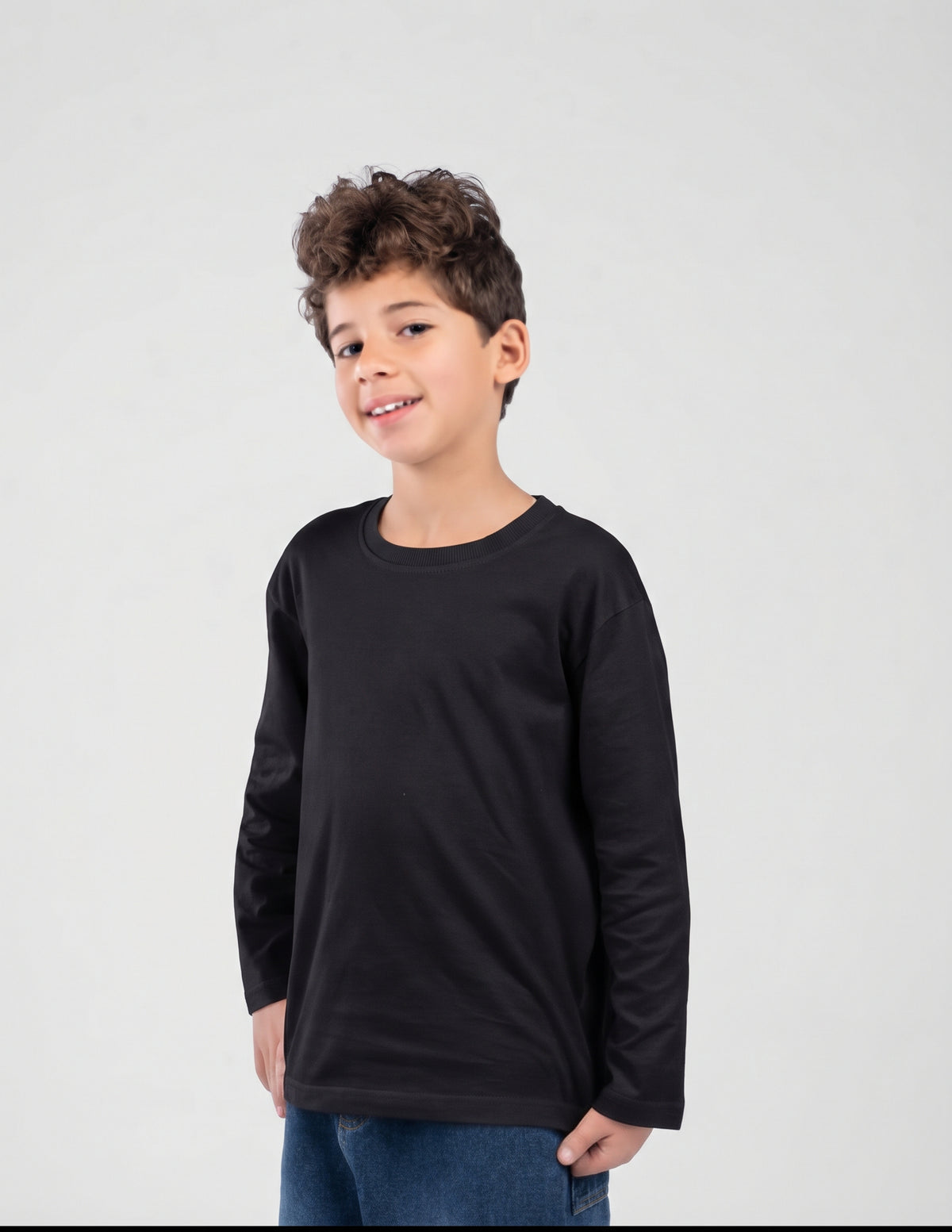 Boys Plain Long Sleeves Basic Top