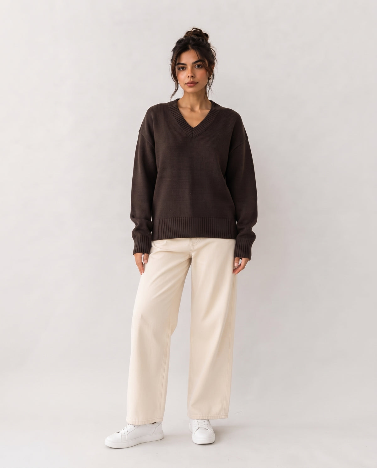 Women V Neck Pullover W7