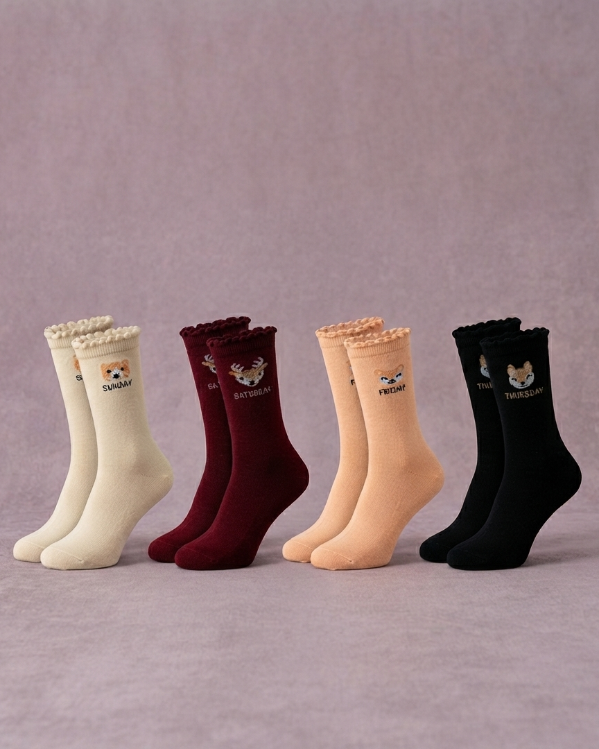 Girls Cotton Long Socks 5pc