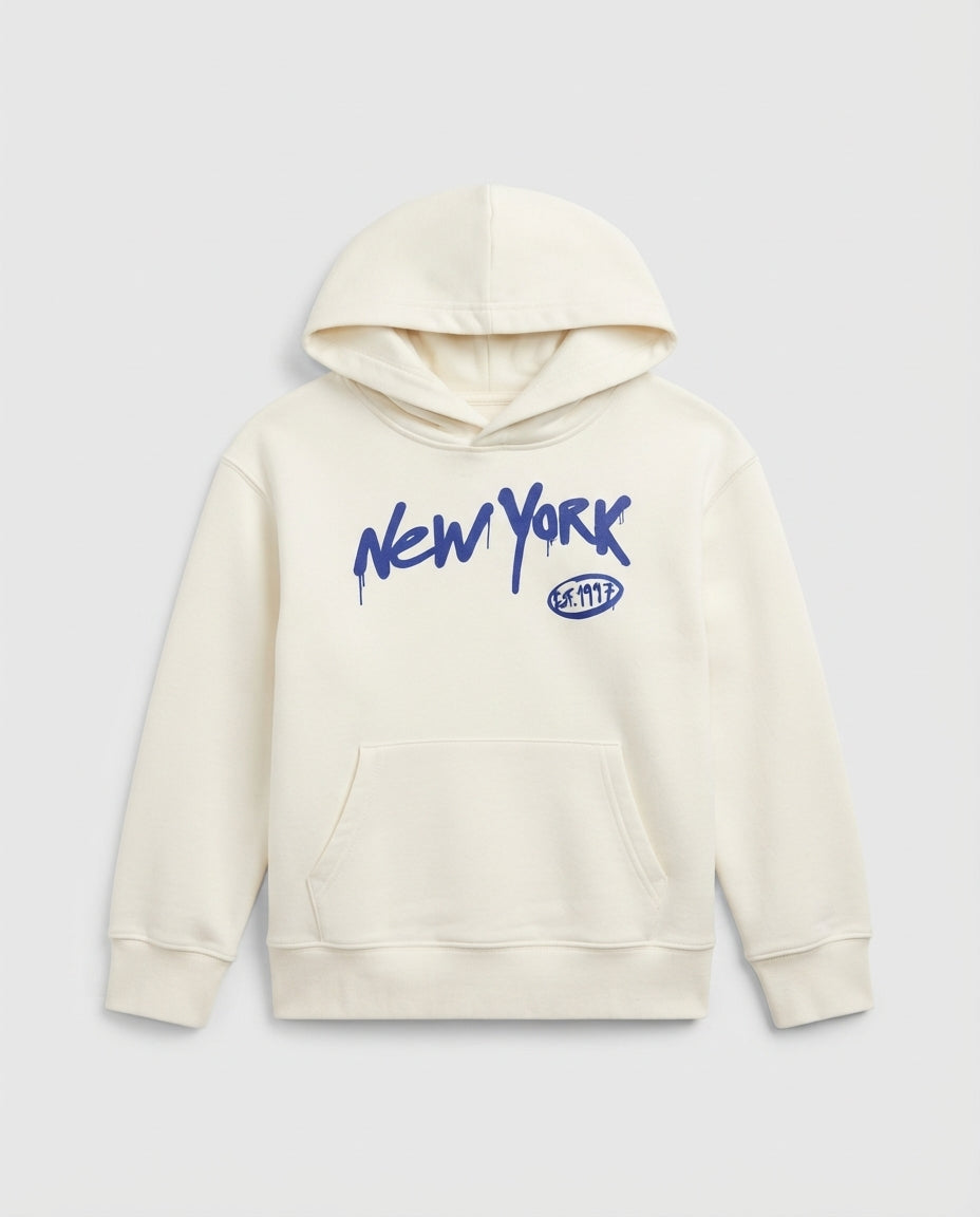 Boys Hodded Printed New York Sweatshirt