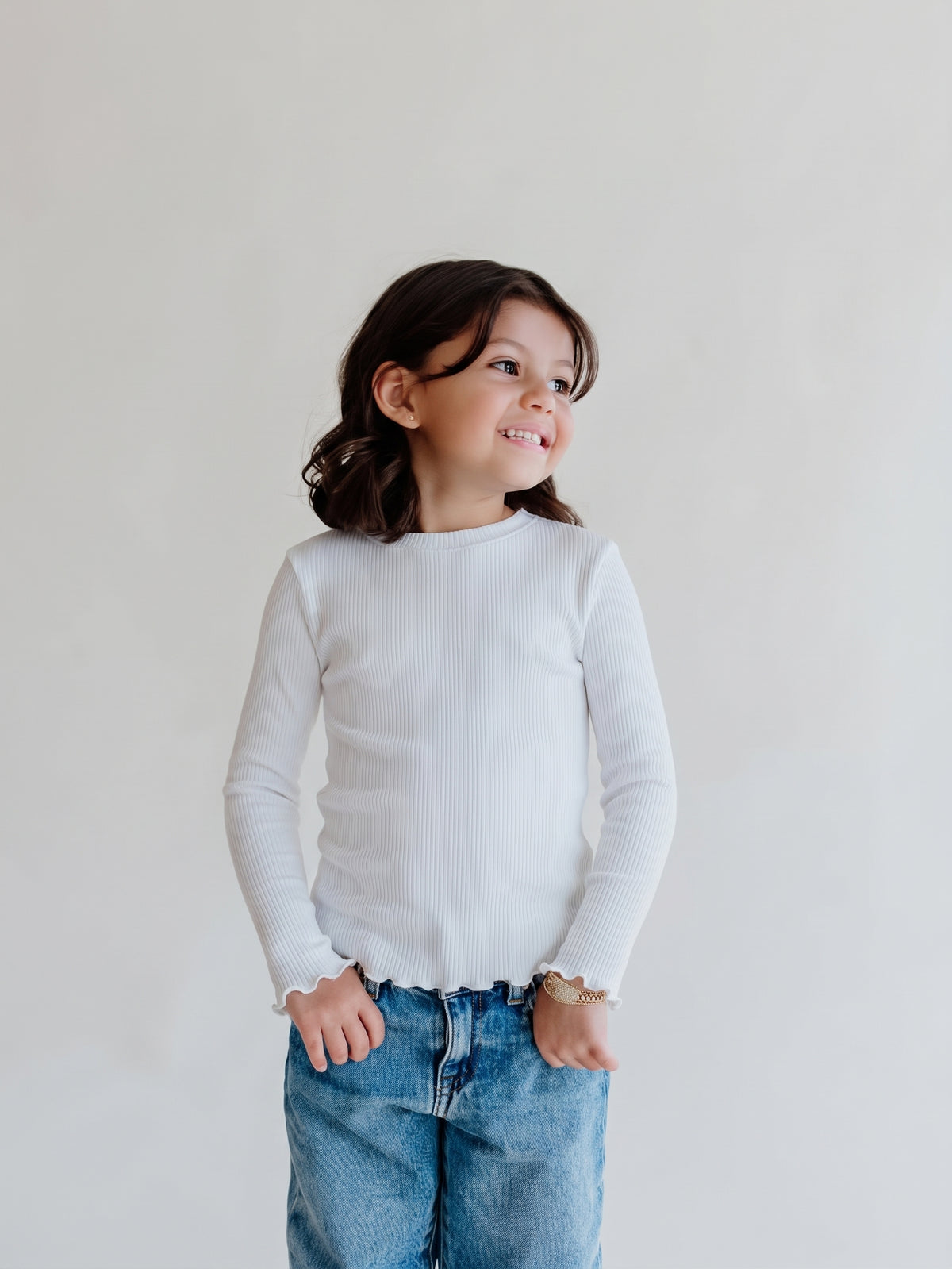 Girls Plain Long Sleeves T-shirt