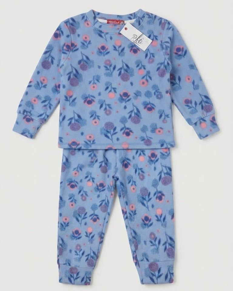 Girls Printed Flowers Long Sleeves Pyjama