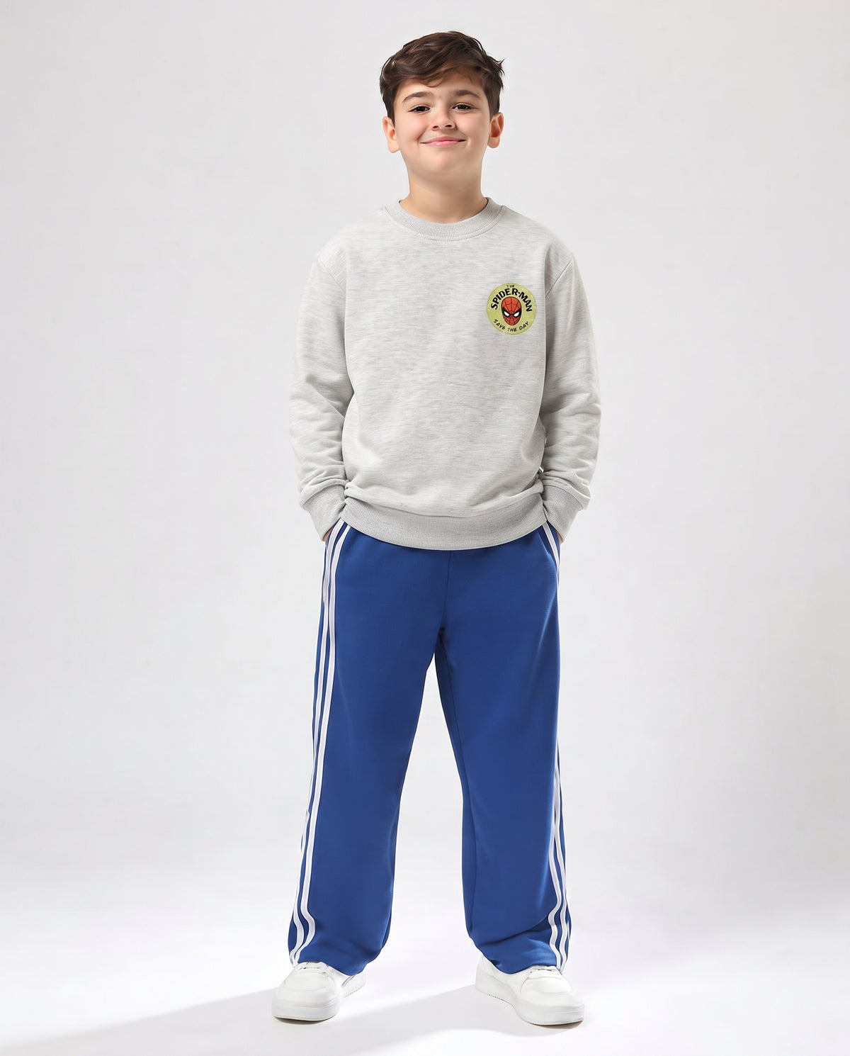 Boys Printed Spiderman Sweatshirt Round Neck