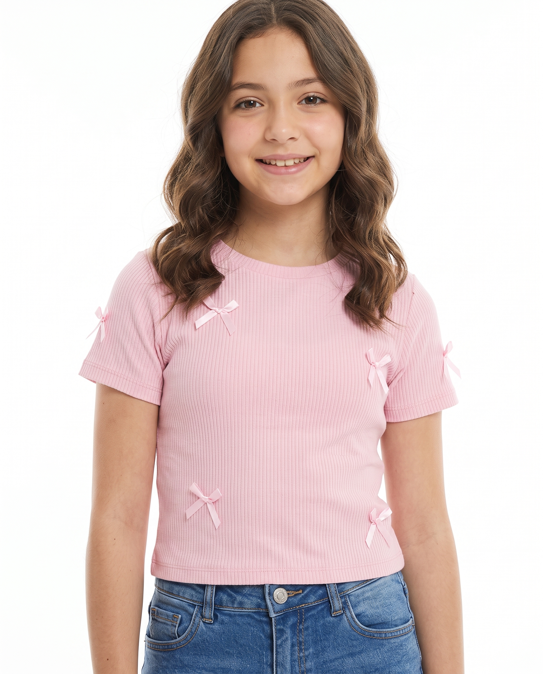 Girls Plain Half Sleeves T-shirt