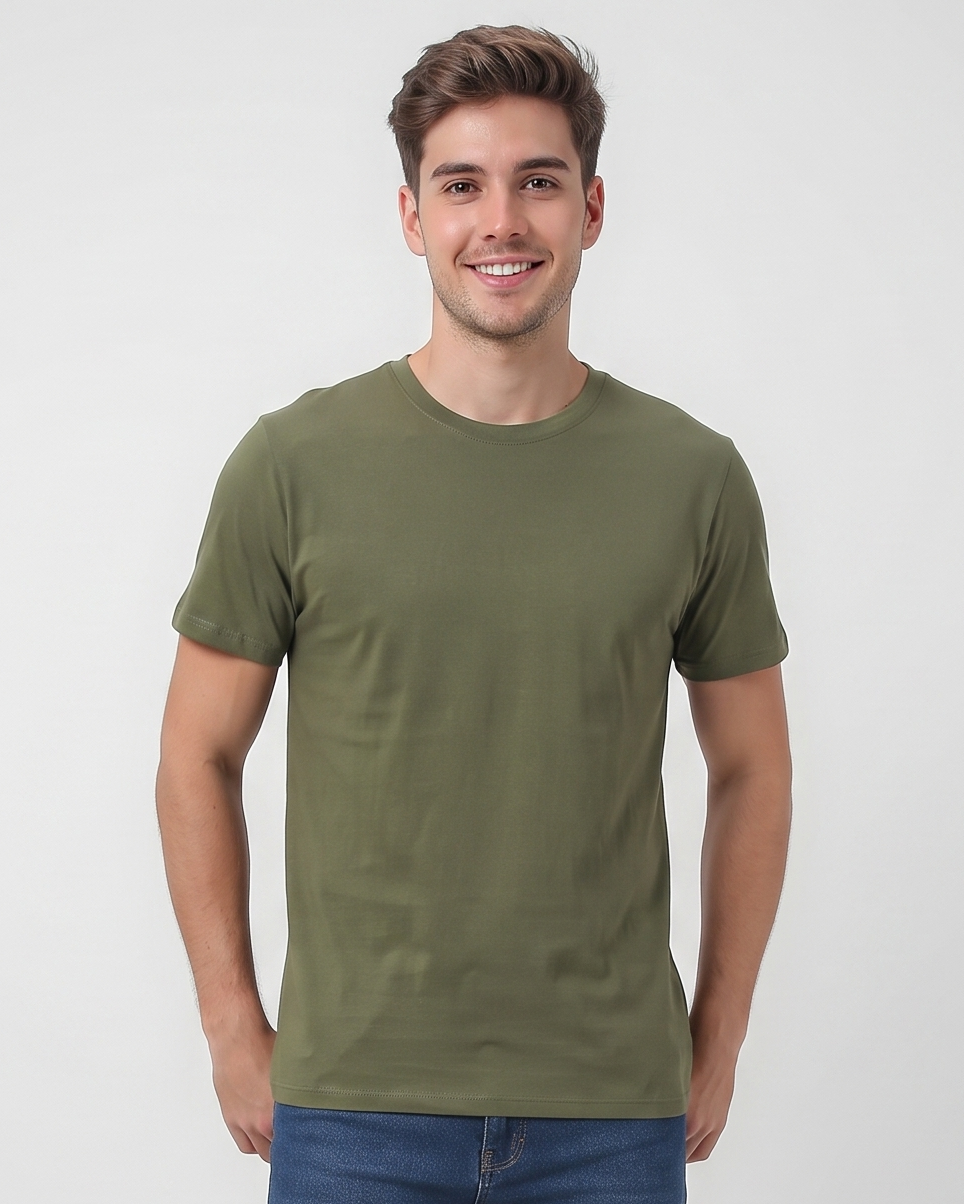 Men Plain Half Sleeves T-shirt