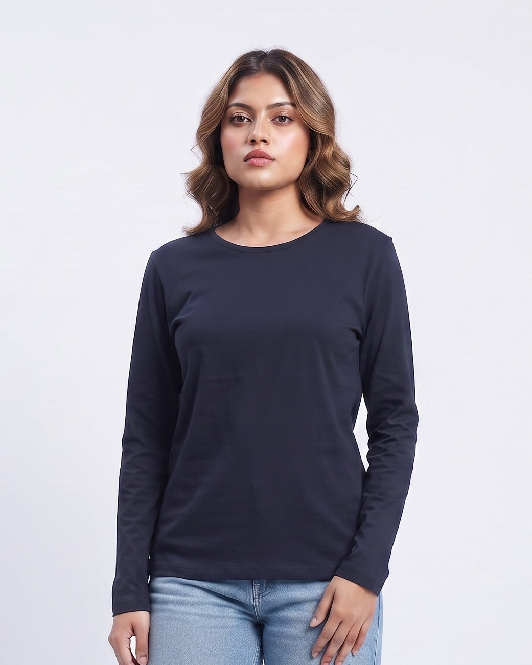Women Plain Long Sleeves T-Shirt XL-XXL