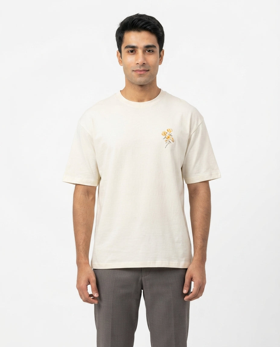 Men Printed Half Sleeves Over Size T-shirt