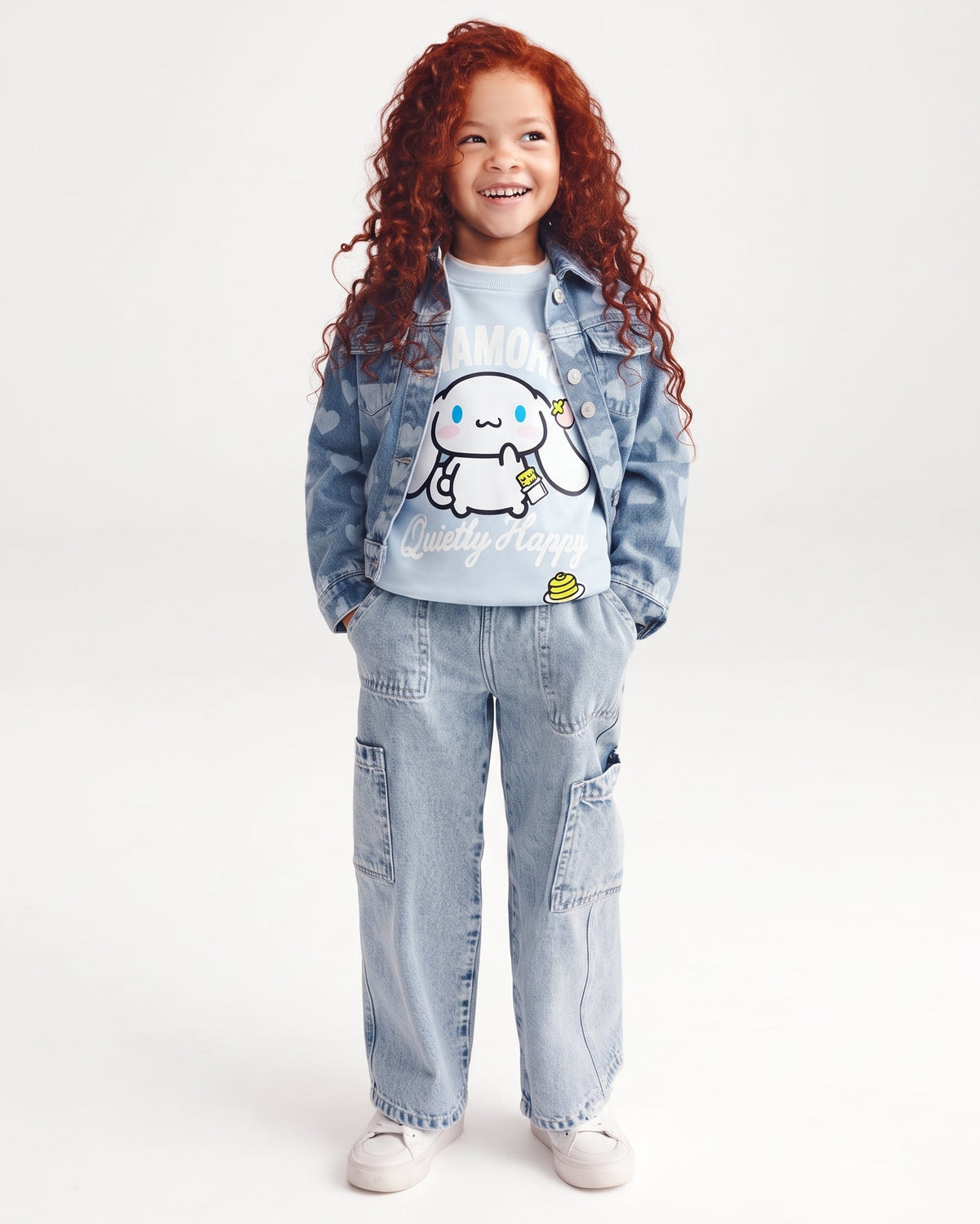 Girls Printed Cinnamoroll Swatshirt Round Neck