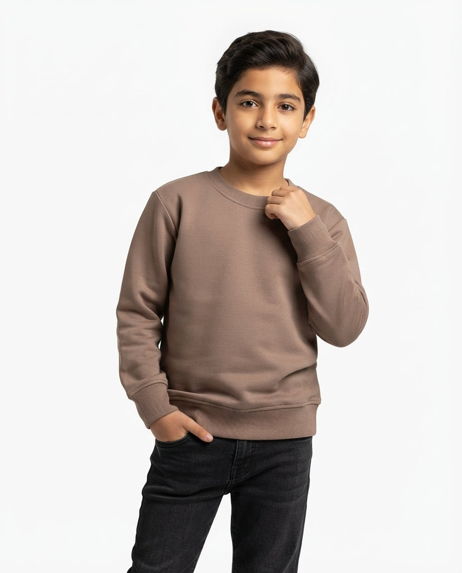 Boys Plain Round Neck Sweatshirt