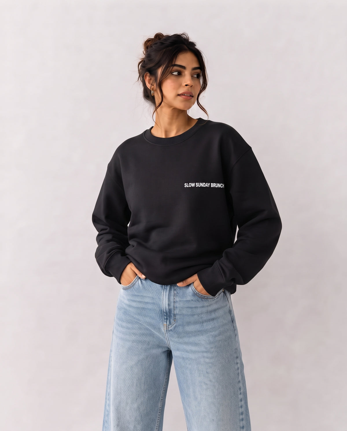 Black Women Printed Sweatshirt