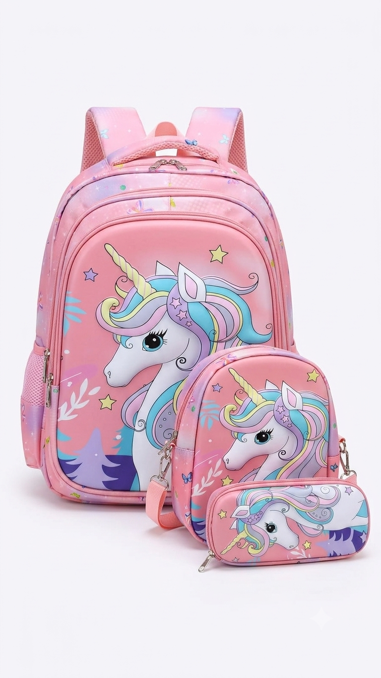 Kids Unicorn 3-Piece School Backpack Set