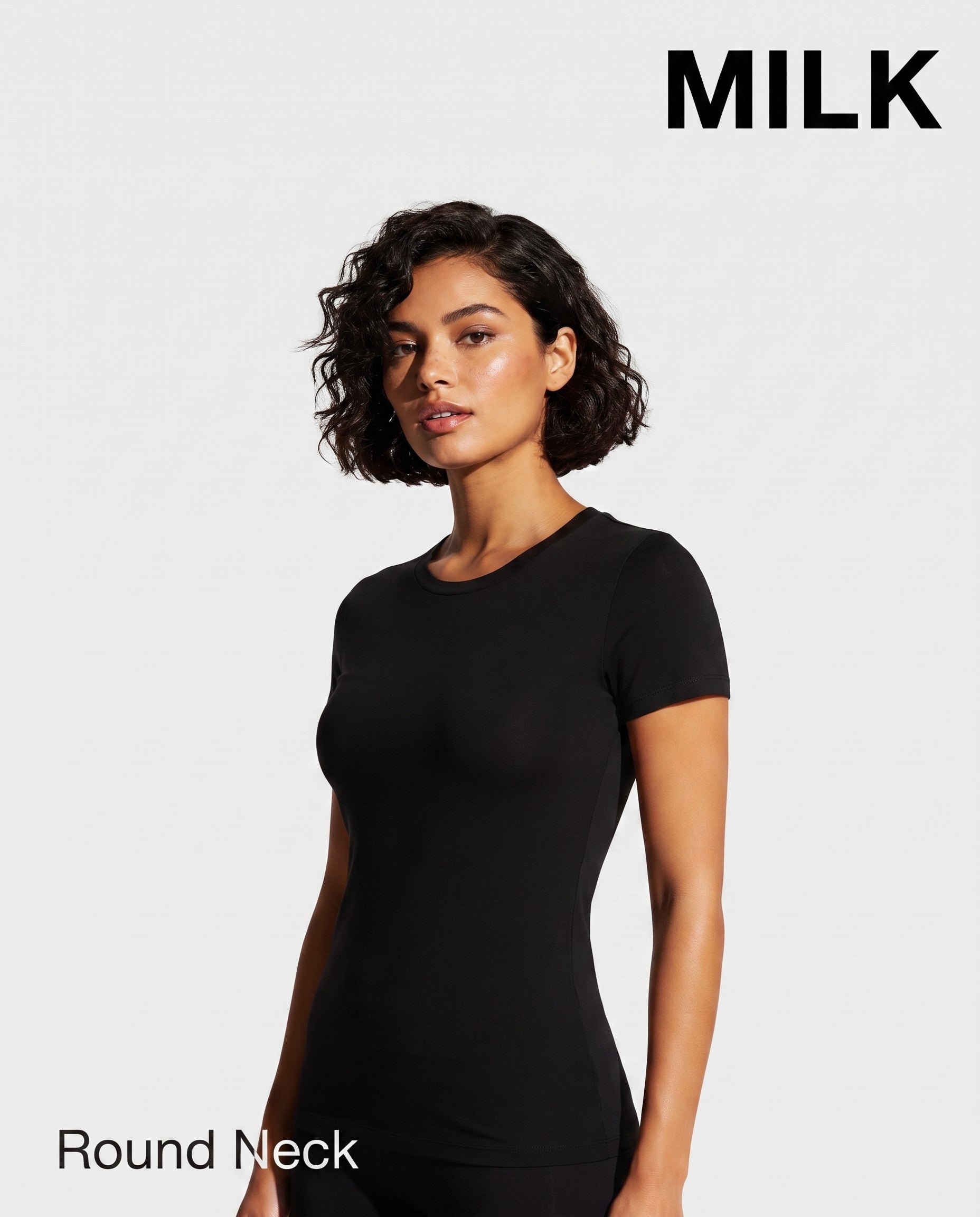 Women Plain Half Sleeves T-Shirt W/Round Neck