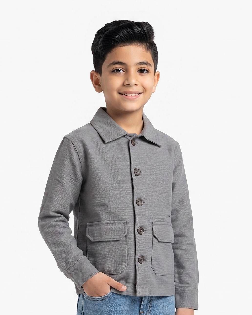 Boys Plain Long Sleeves Over Shirt