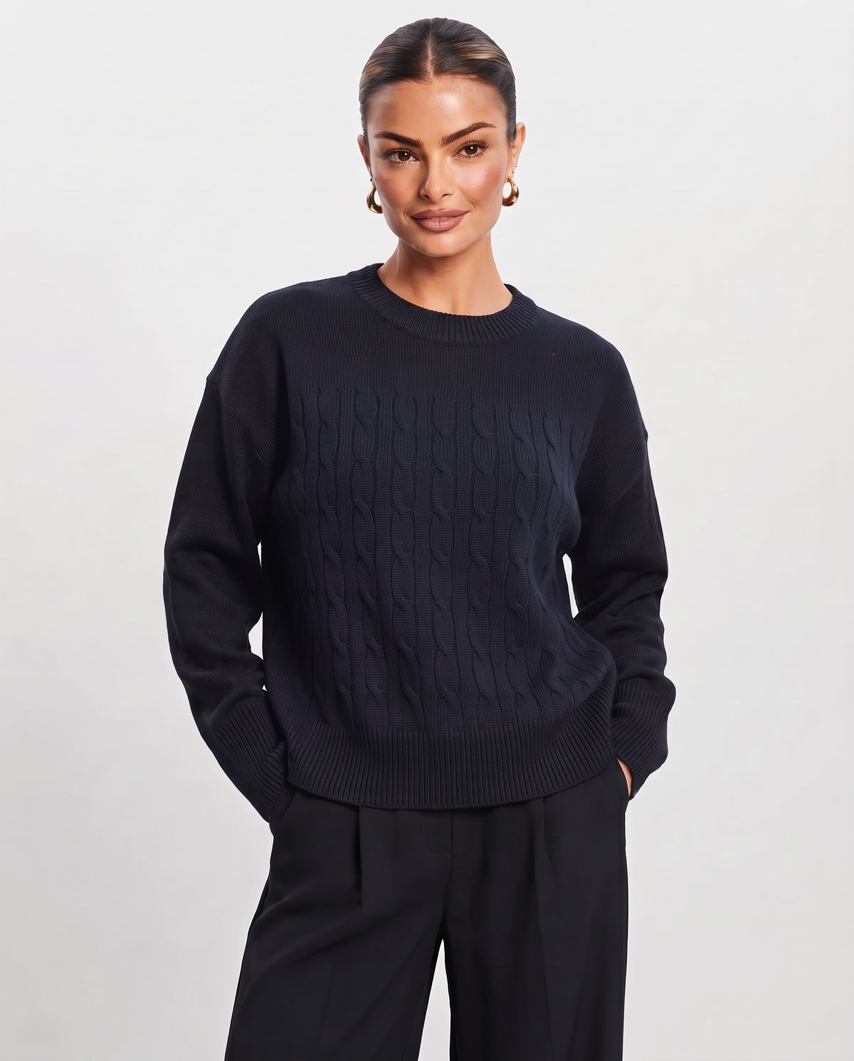 Women Stripped Mohair Pullover