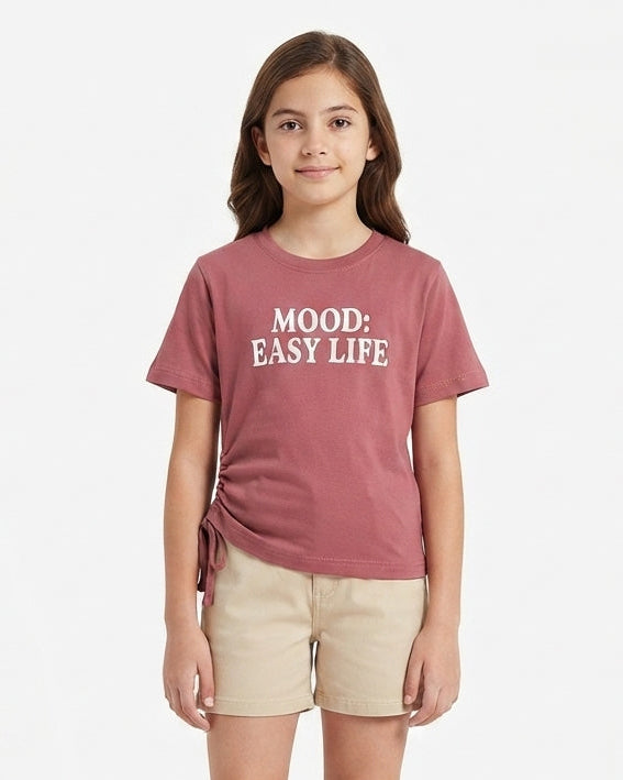 Girls Printed Half Sleeves T-Shirt