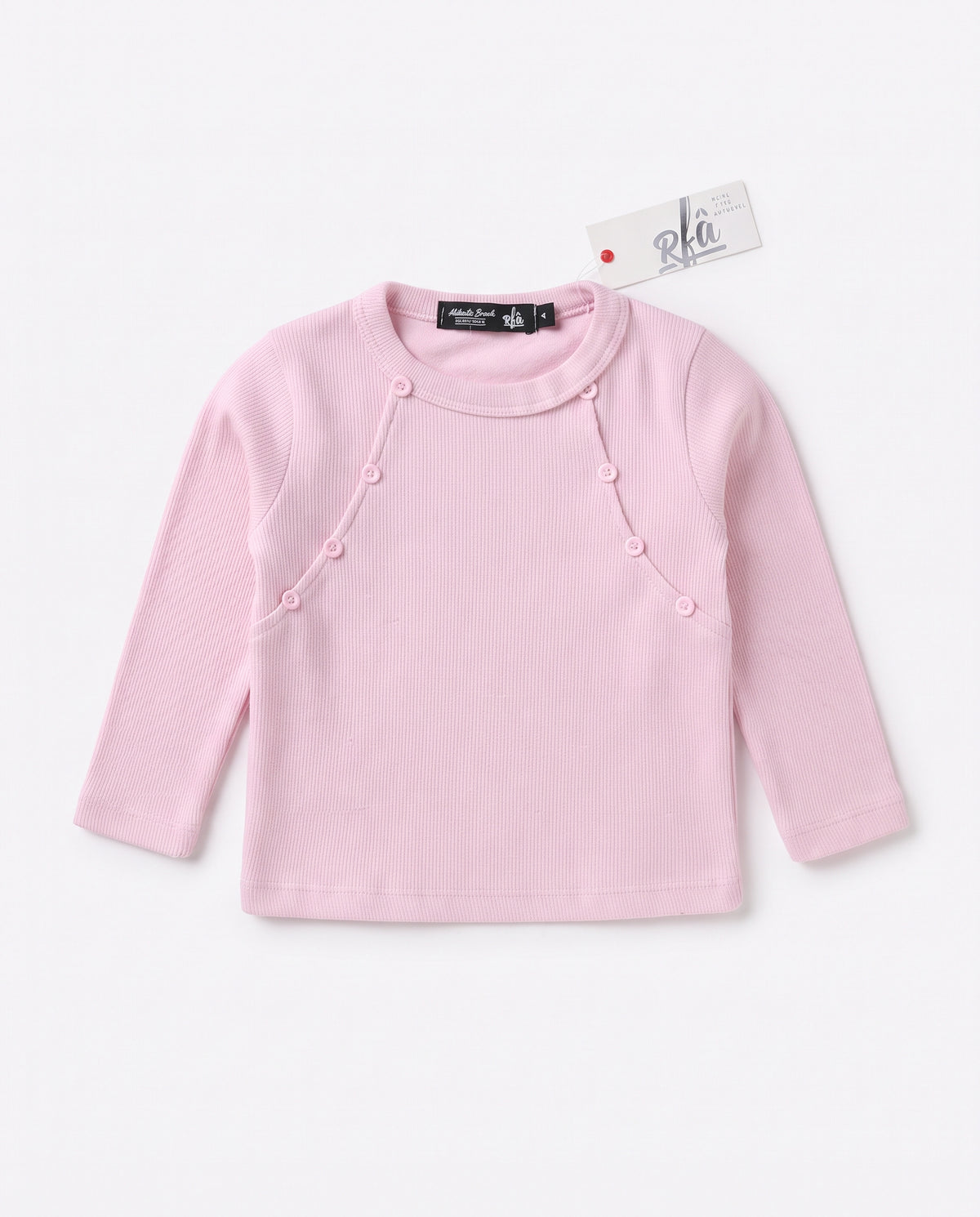 Girls Long Sleeves Basic Top W/Buttons