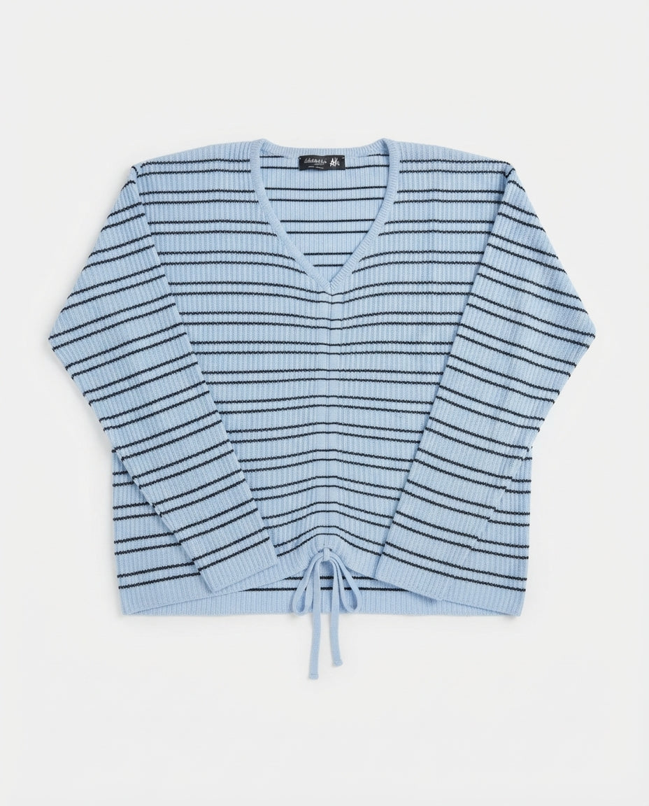 Women Stripped Pullover Round Neck