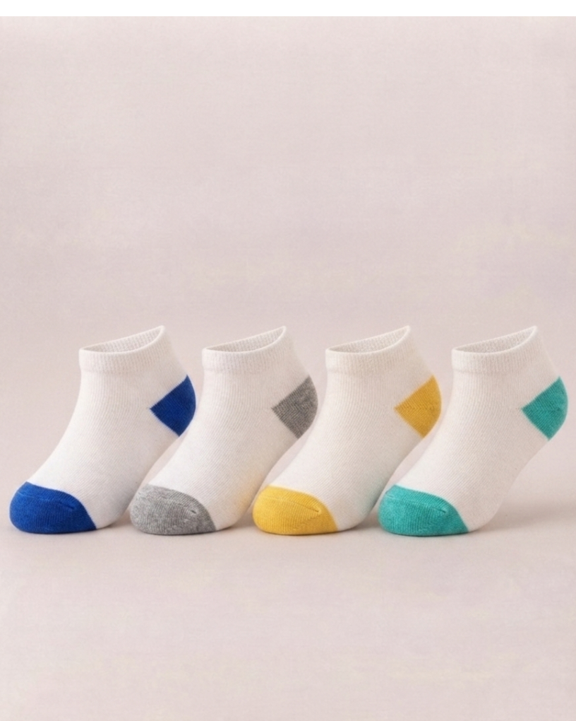 Kids Plain Socket Socks Pack 4pcs