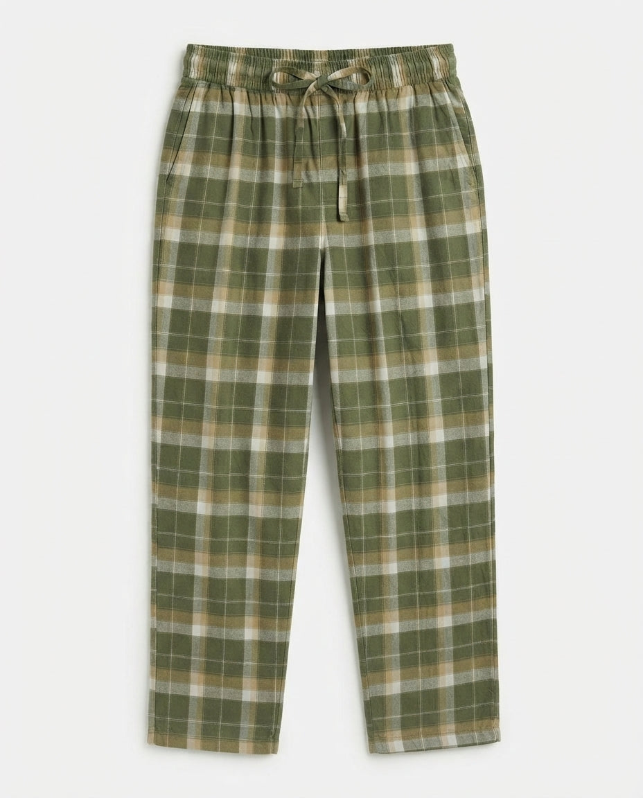 Men Woven Plaid Pant