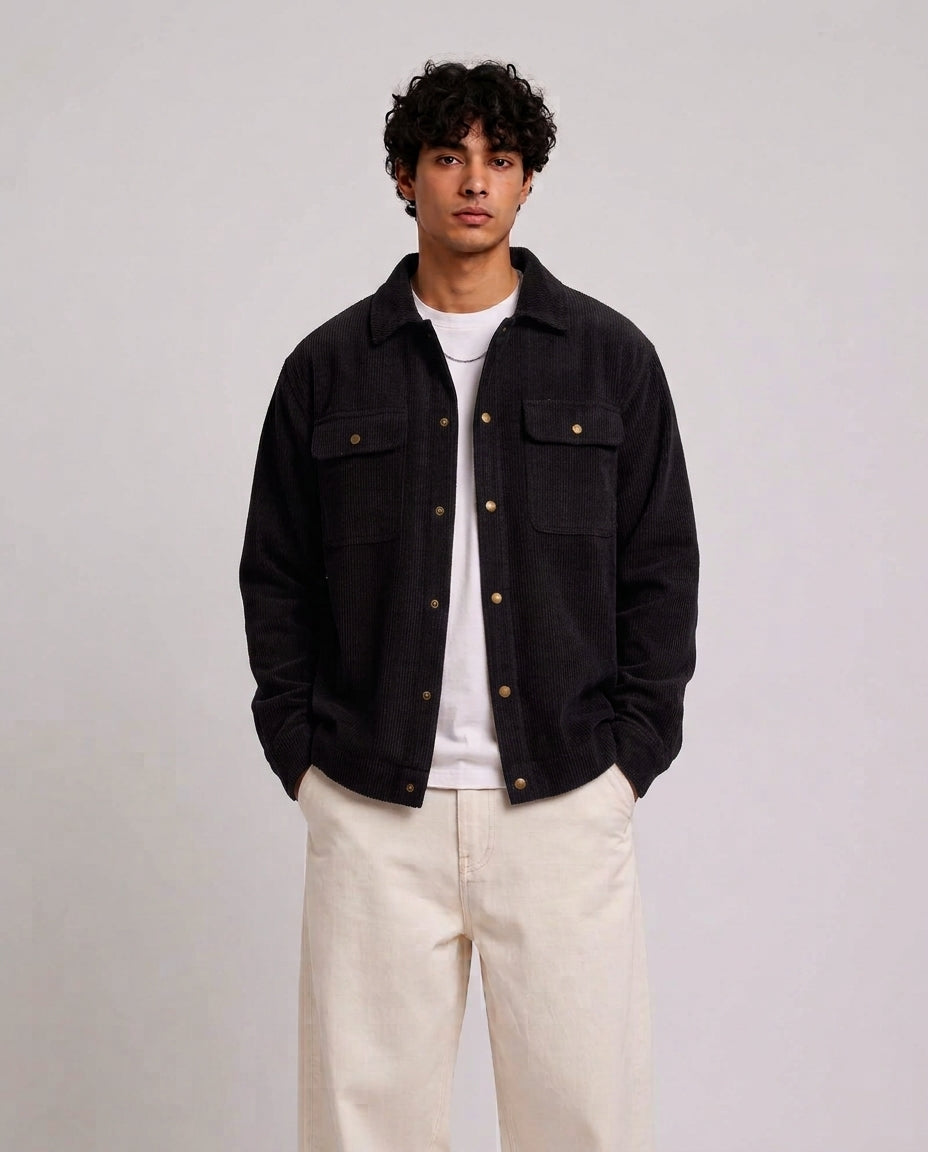 Men Velour Sweater Pocket
