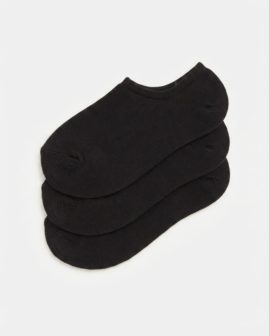 Men Plain Cotton Long Leg Socks Pack3