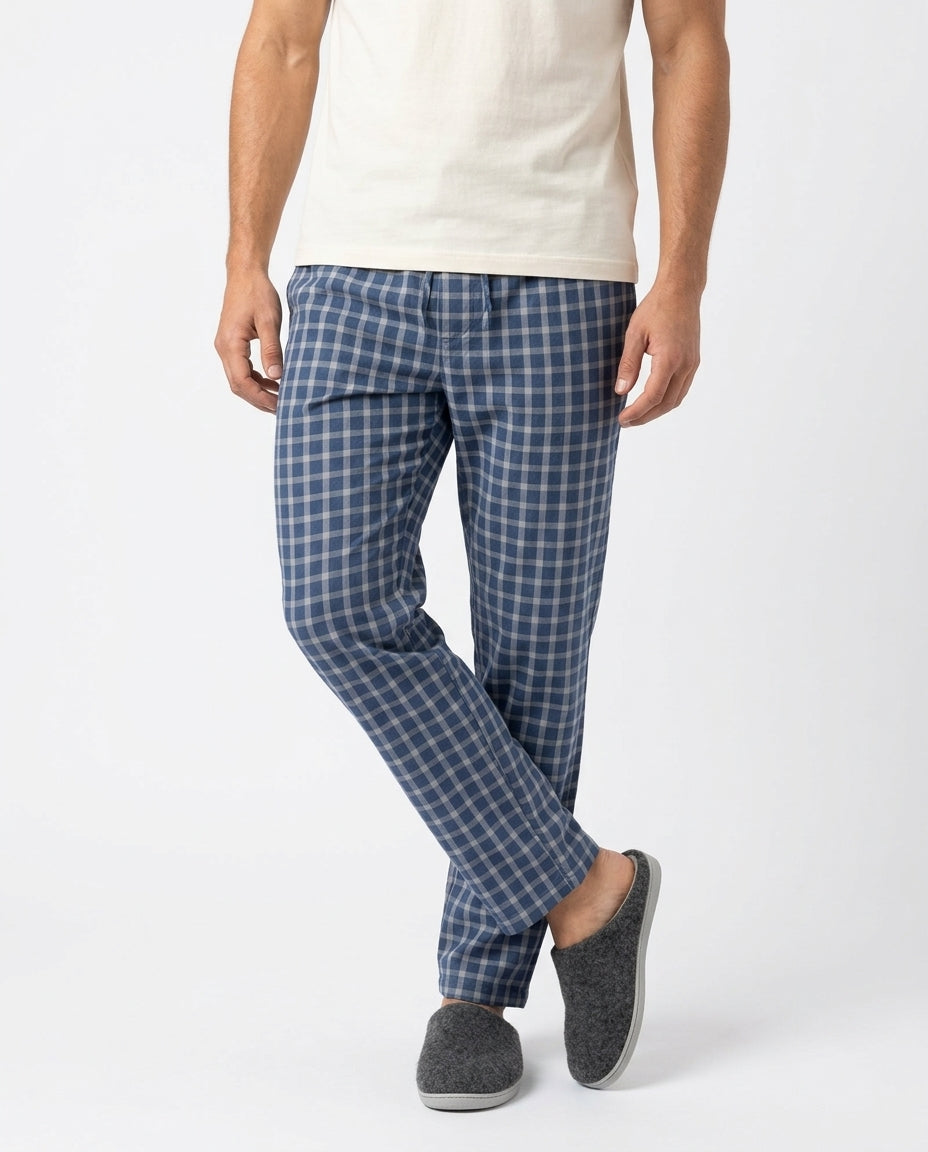 Men Woven Plaid Pant